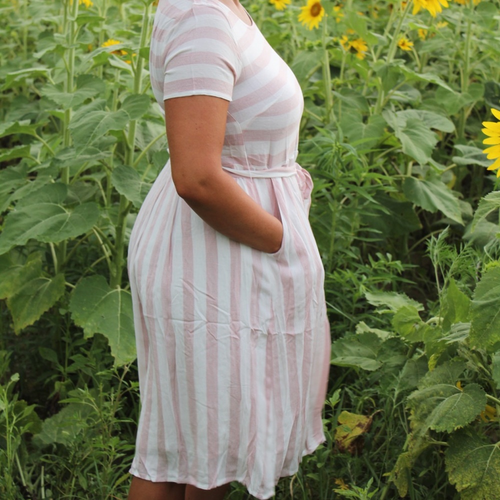 Candy striped dress with pocket